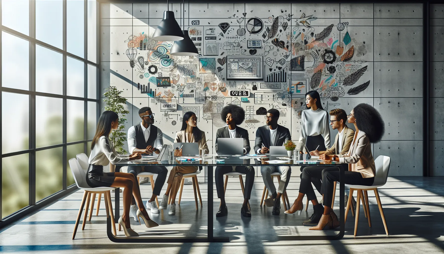 diverse team brainstorming about Gfhaevcbnb in a modern office.