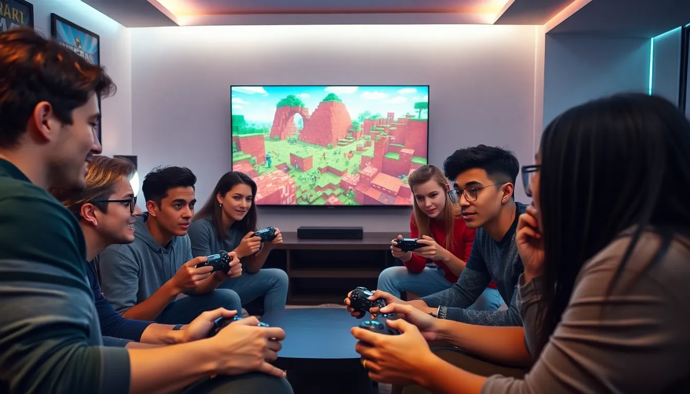diverse group of gamers preparing to join Minecraft servers.