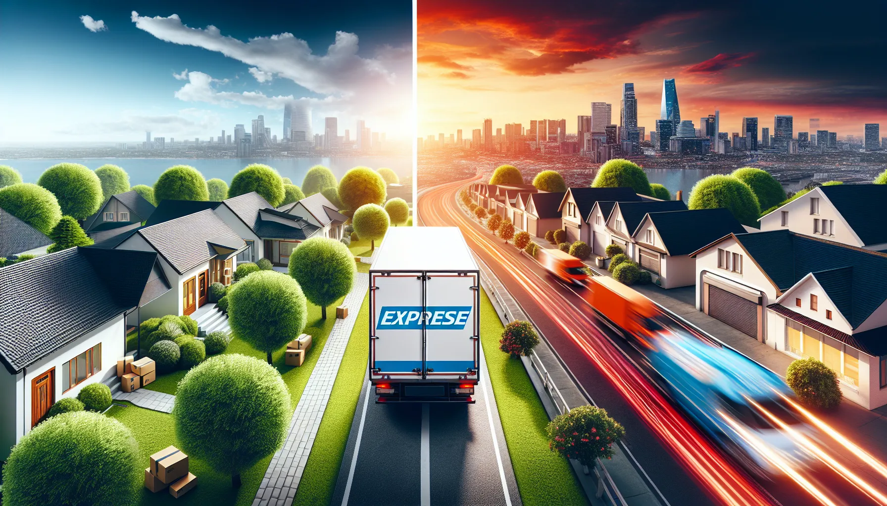 FedEx trucks depicting priority and standard delivery aspects.