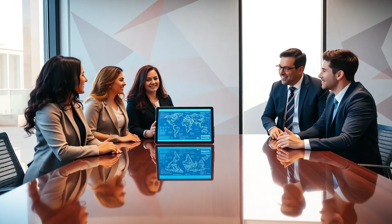 diverse team discussing cryptocurrency in a modern office.