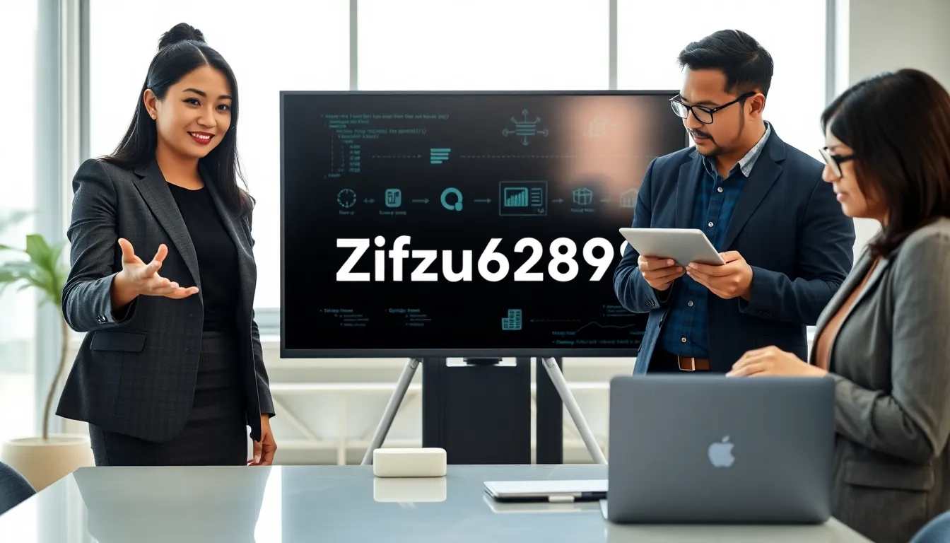 diverse team discussing technology and innovation in a modern office.