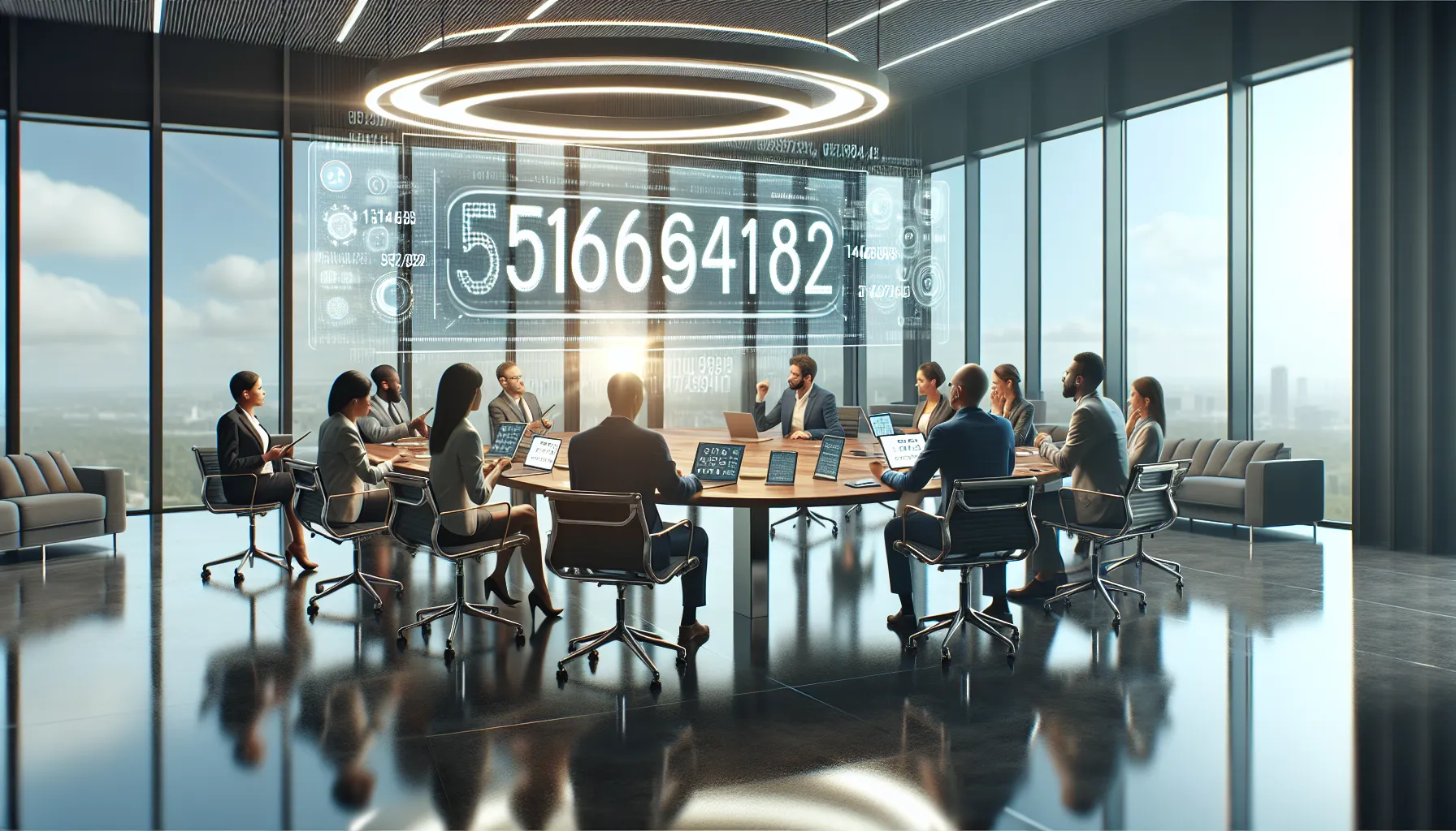 diverse professionals discussing impactful statistics in a modern office setting.