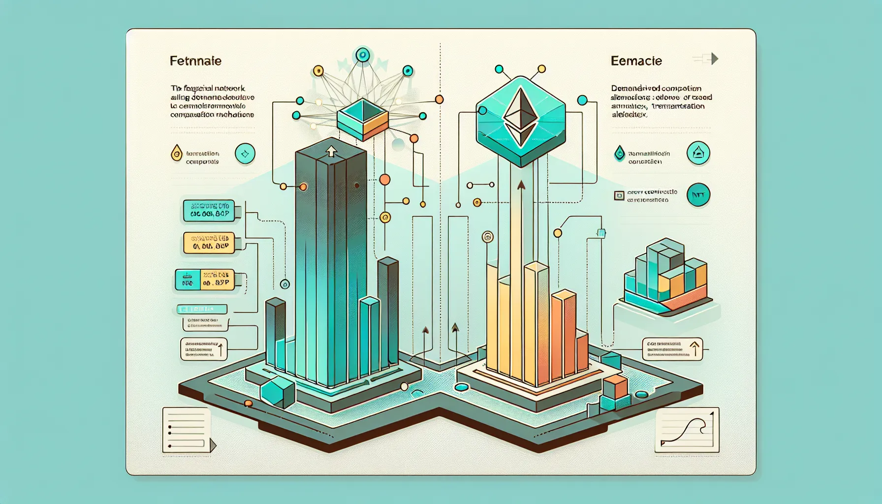 Infographic showing Ethereum gas fee components: validator compensation, demand fluctuations, and transaction complexity.