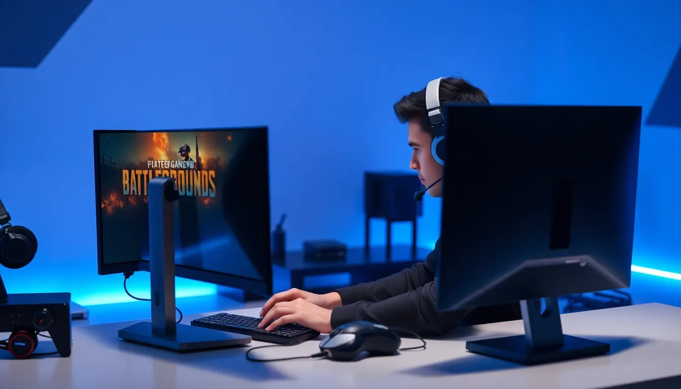 gamer focused on aim acceleration in a modern gaming setup.