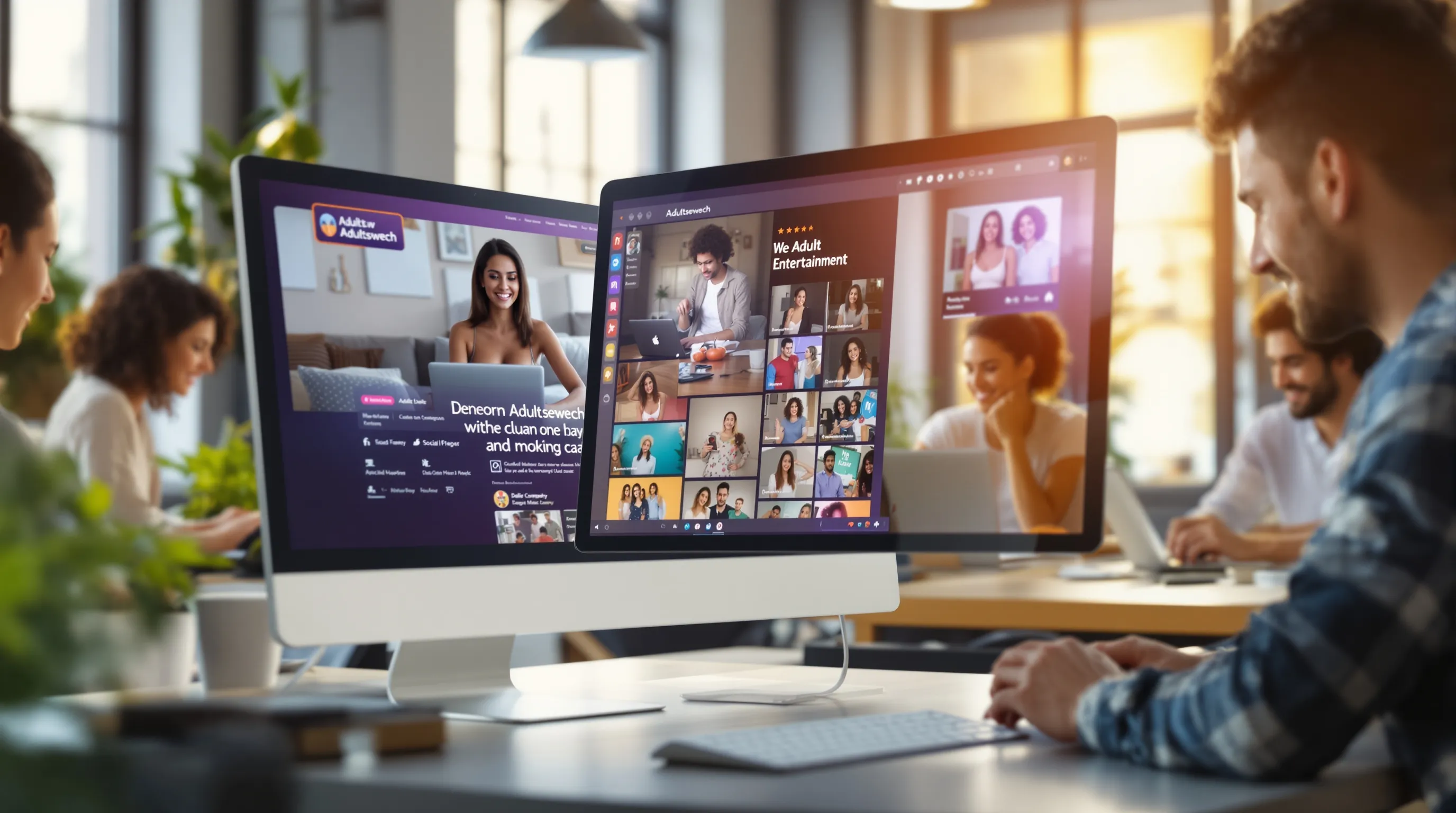 A modern digital interface of an adult entertainment platform.