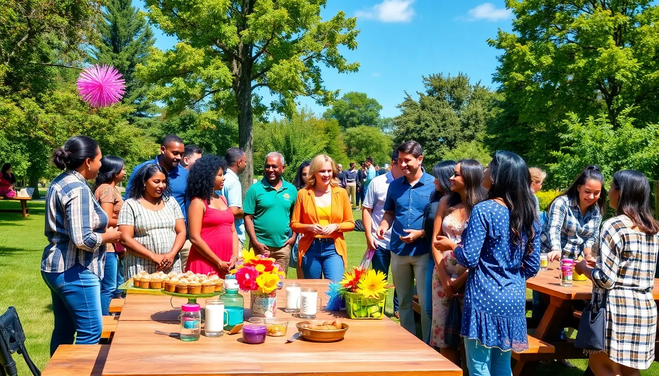 diverse group celebrating a budget-friendly outdoor event.