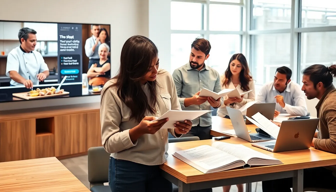 diverse group learning in a modern classroom setting with various MasterClass topics.