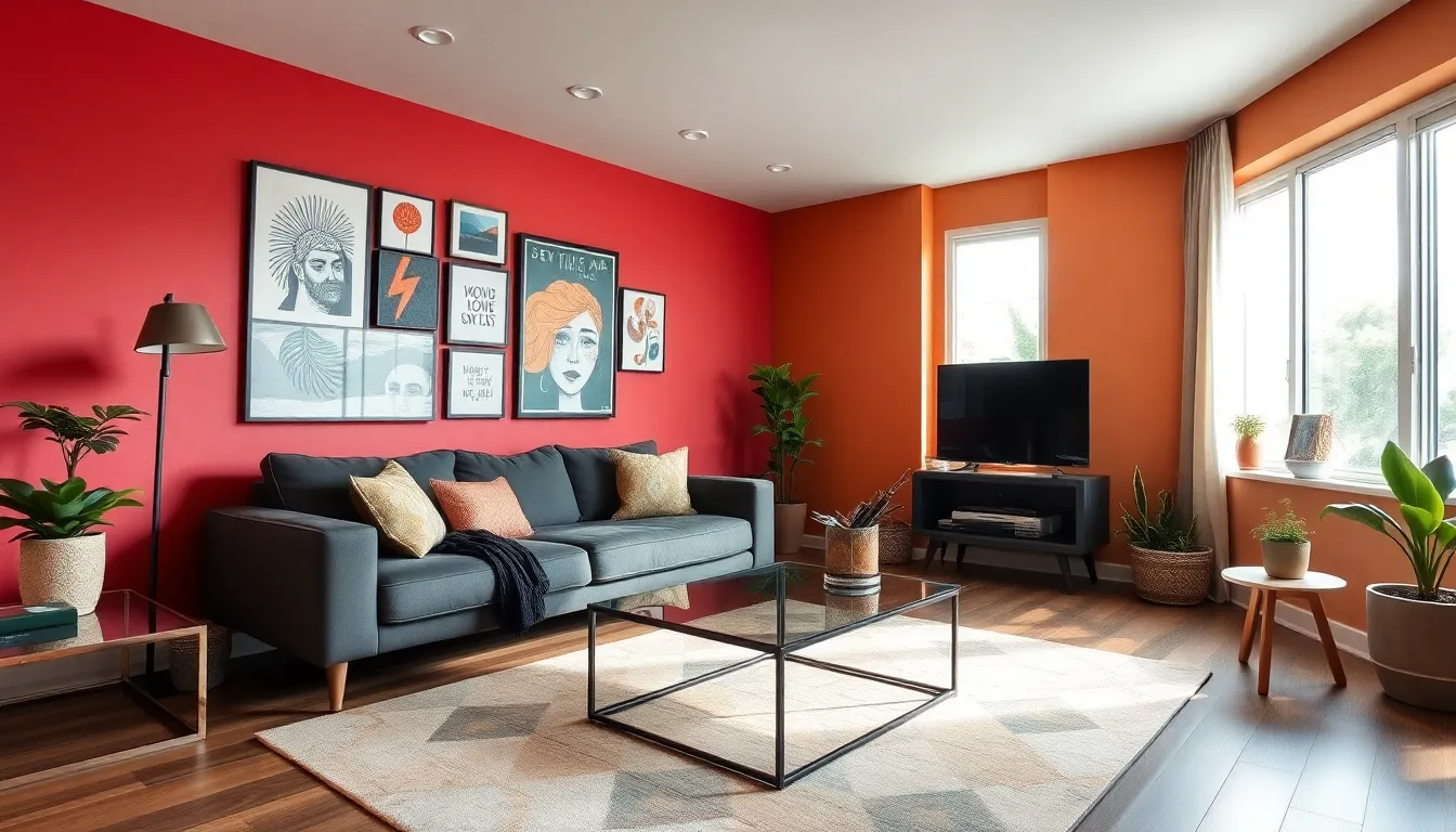 vibrant living room showcasing creative and personalized interior design.