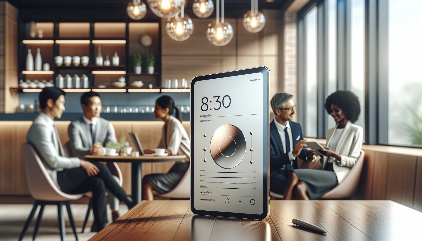 Brixx2407 showcased in a busy caf&eacute; workspace.