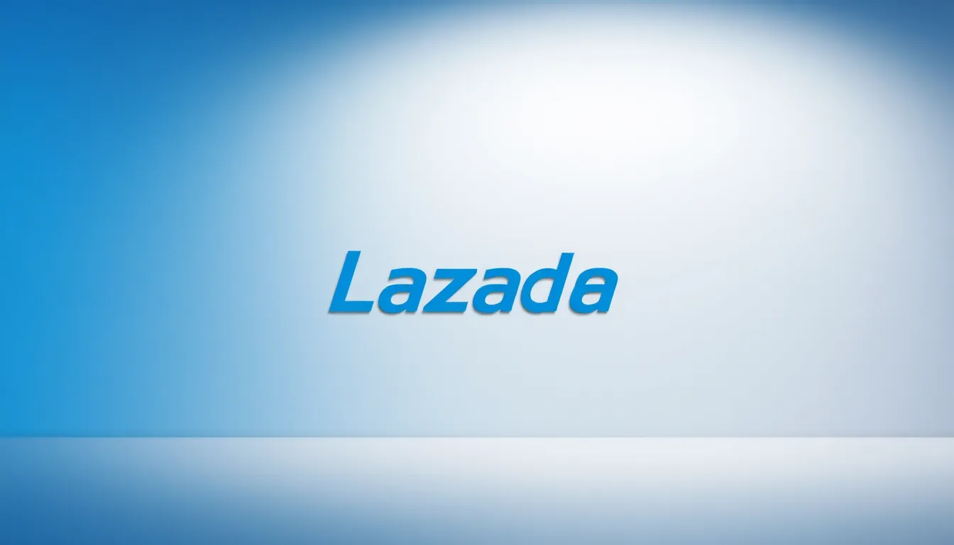 Lazada logo displayed in a clean, modern setting.