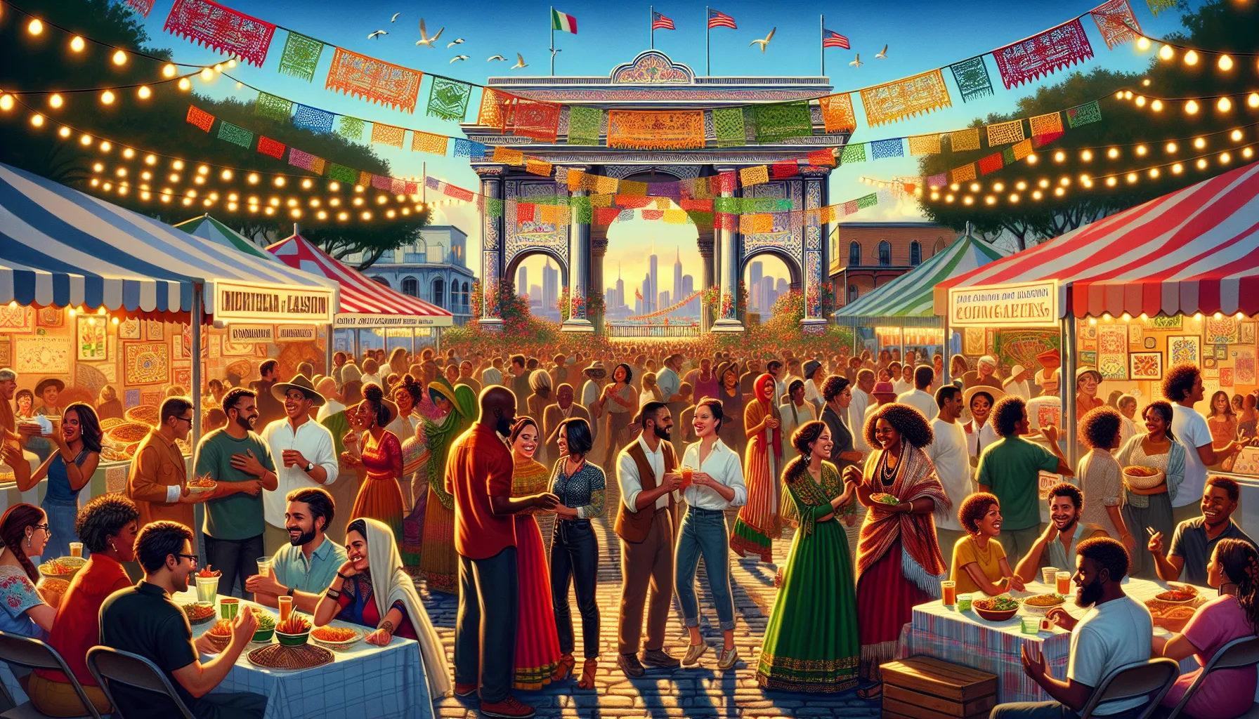 diverse community celebrating Tineoguffe at a vibrant festival.