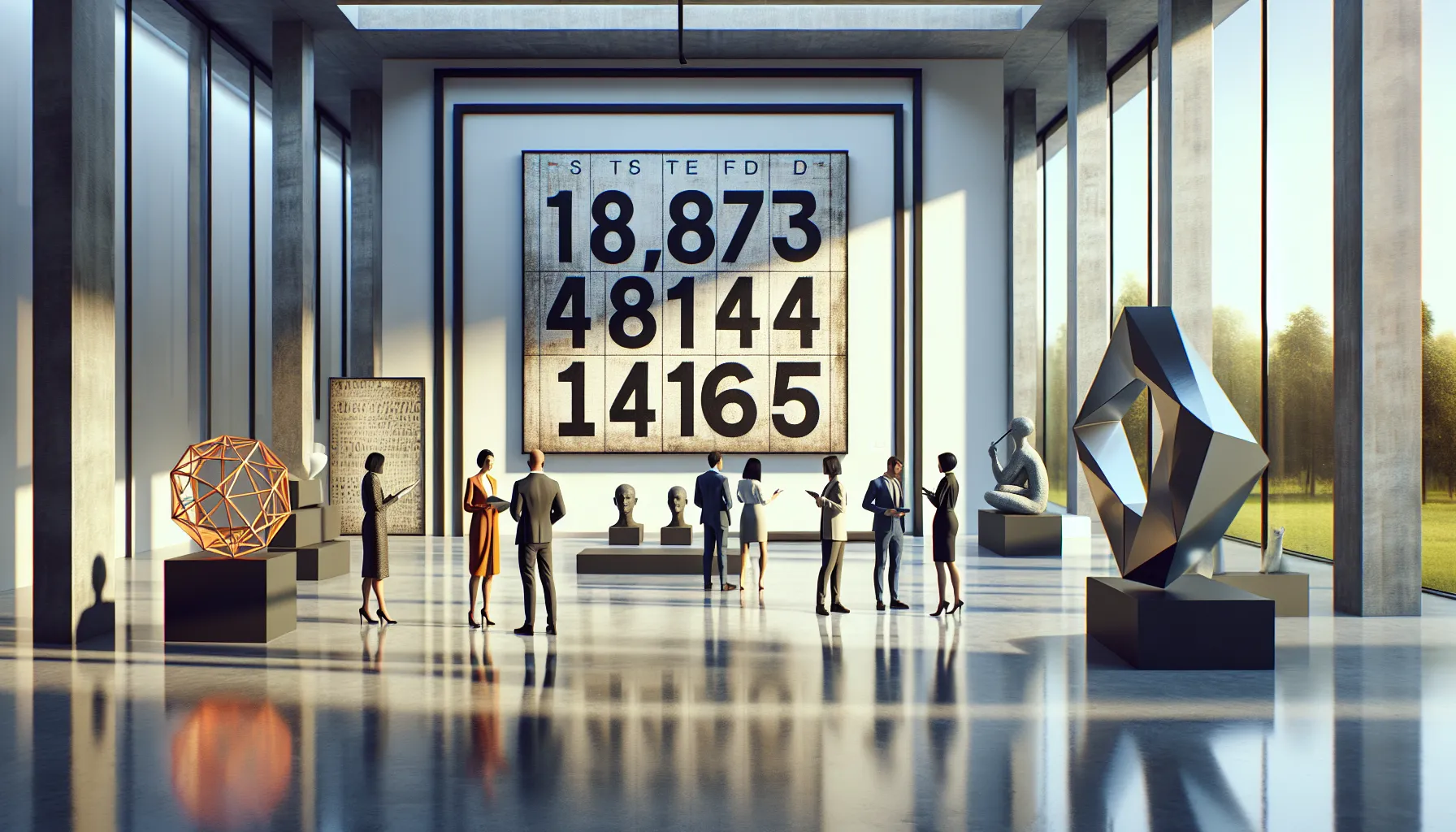 art gallery featuring abstract representation of the number 18773841465.