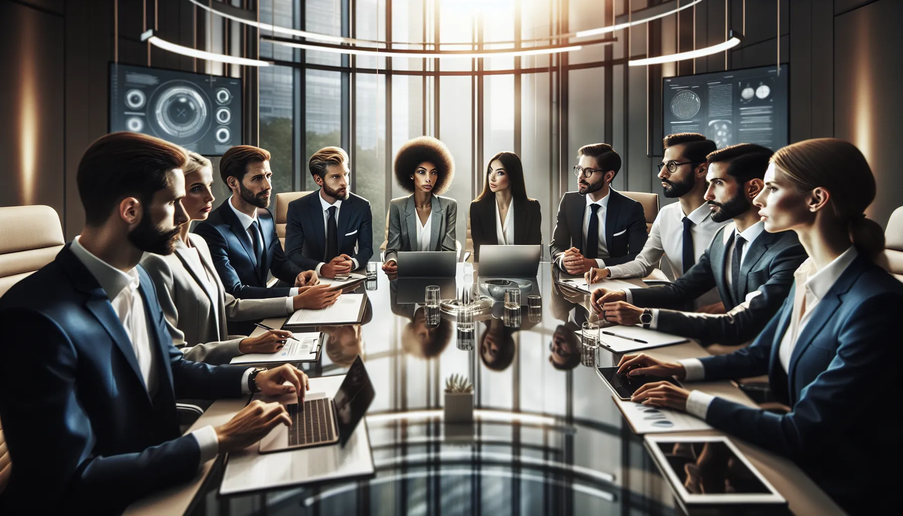diverse professionals discussing challenges of cbofeos in a modern workspace.