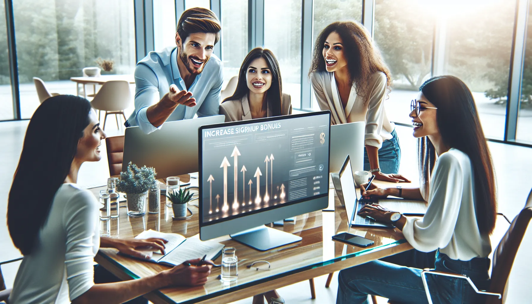 diverse team strategizing in a modern co-working space.