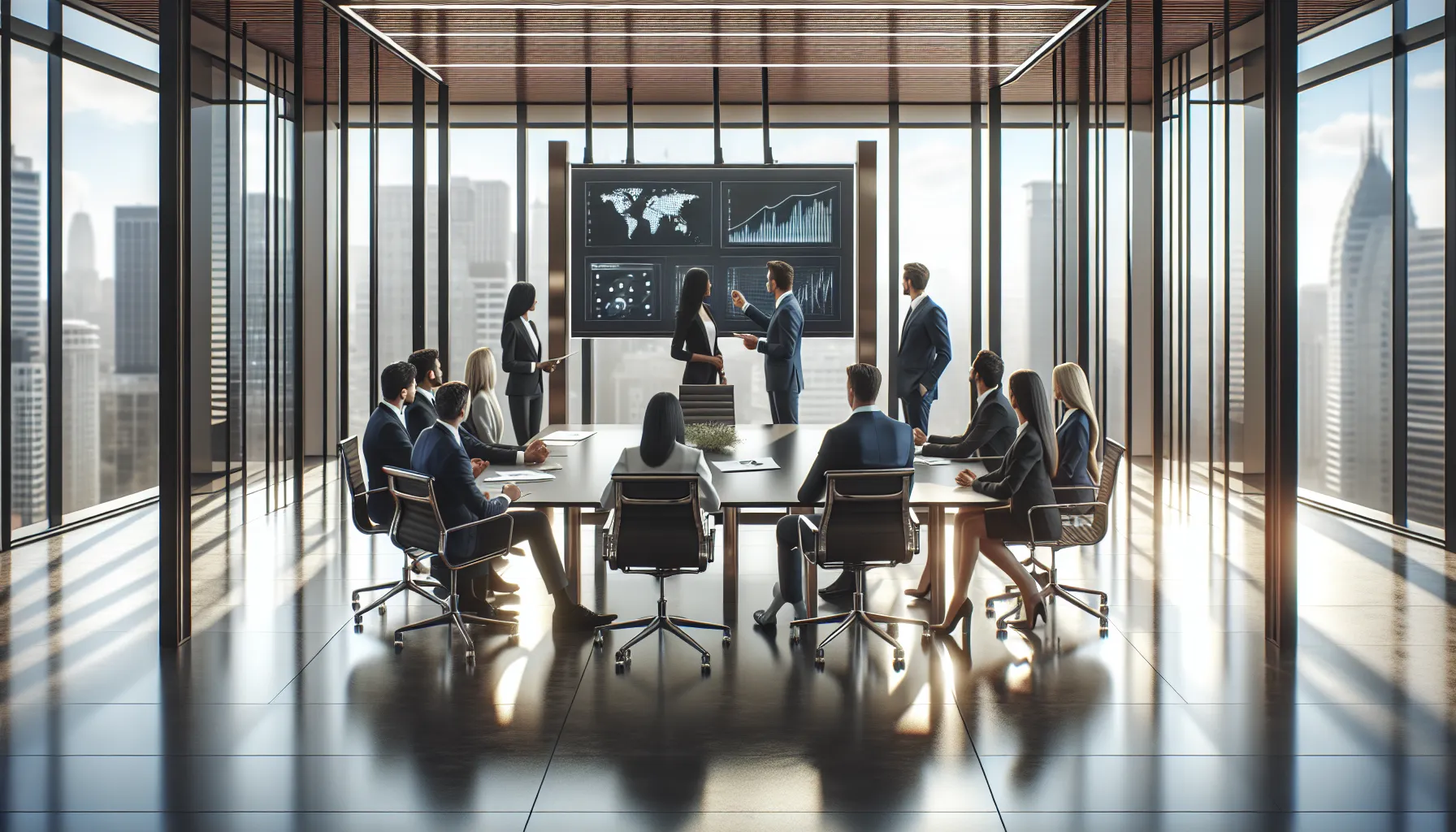 diverse team discussing features of Nimuri159 in a modern office.