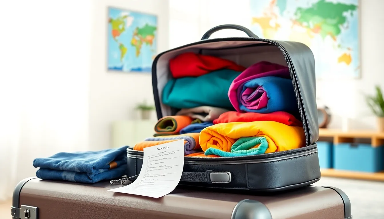a well-organized suitcase showcasing efficient packing strategies.