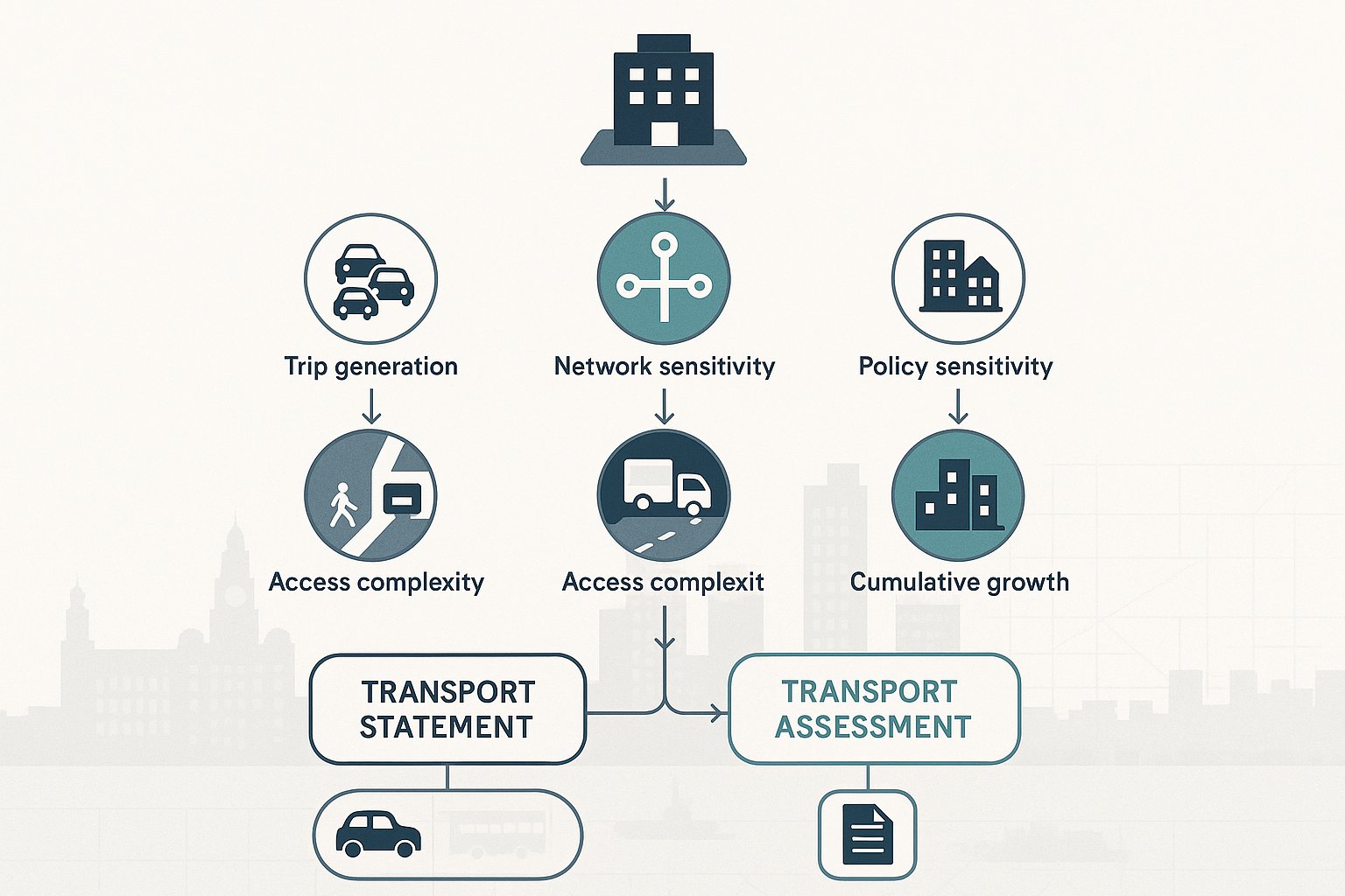 Decision infographic showing when a transport statement or assessment is needed.