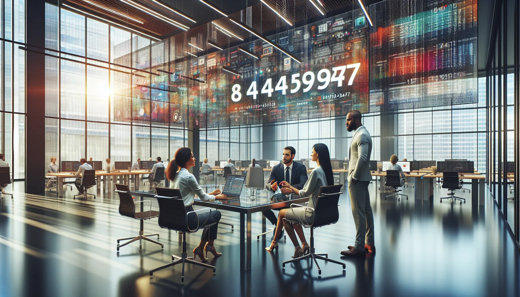 diverse team discussing customer service solutions in a modern office.