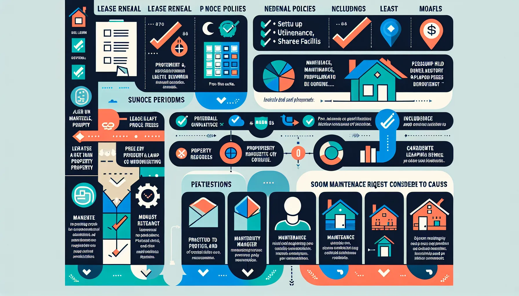 graphic outlining key steps and considerations for monthly property leasing