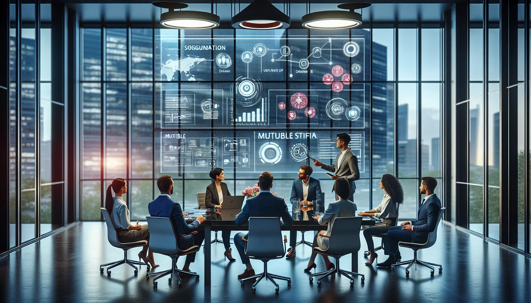 diverse team discussing CBOFEOS advantages in a modern office.