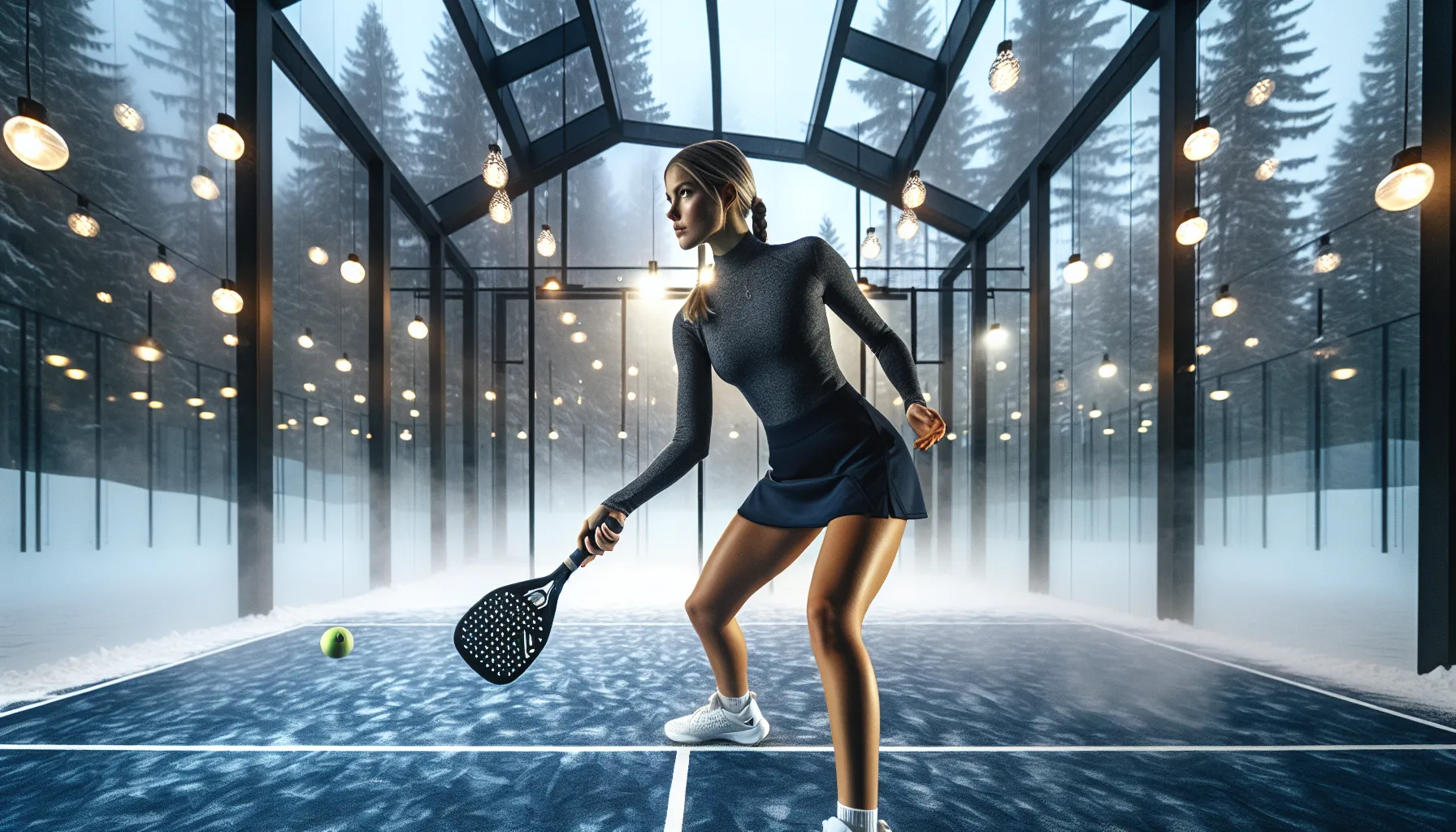 Padeltrening for viderekomne: hvordan ta spillet ditt til neste nivå 3 Norwegian player executes a vibora at the net in indoor padel hall.