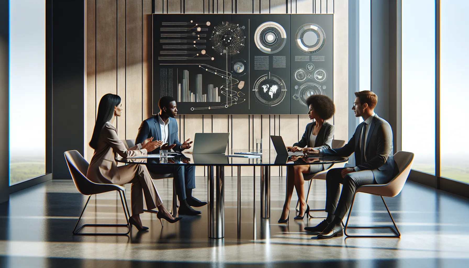 diverse team discussing communication challenges in a modern office.