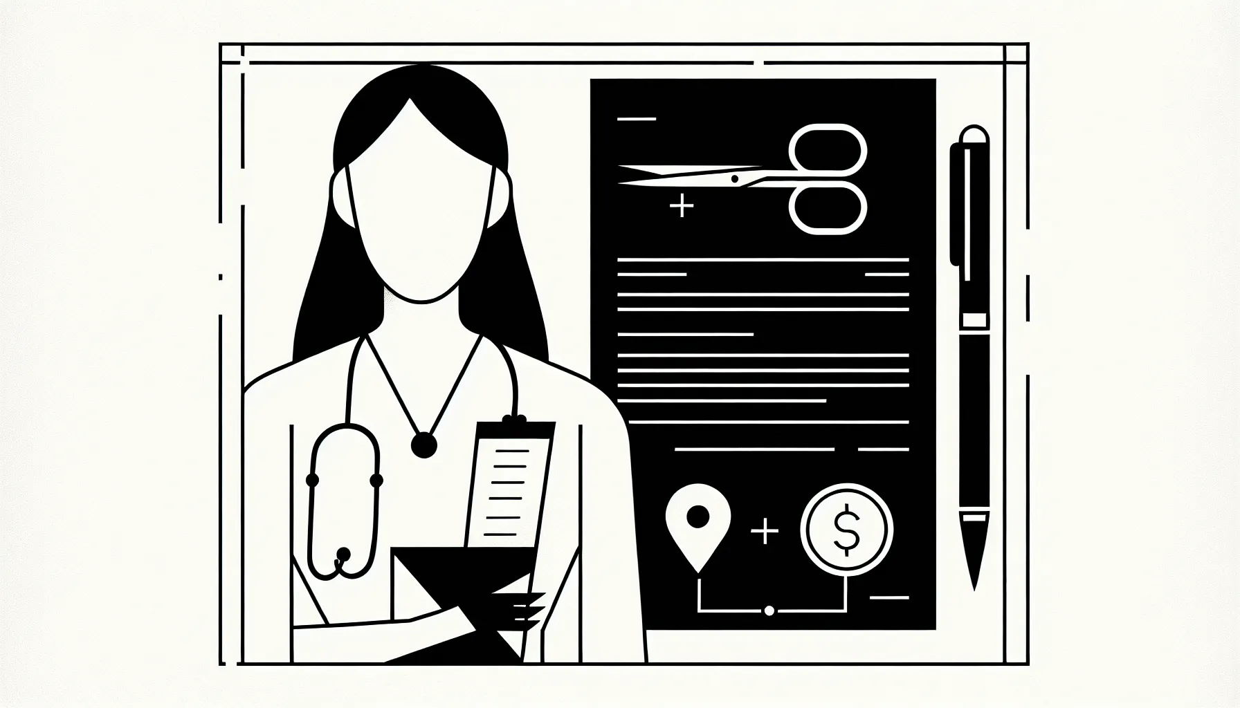 Veterinarian holding a contract with icons for notice, pay, noncompete, and liability of Veterinary Contract Termination Review.