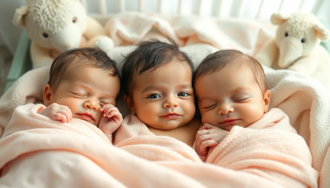 diverse adorable newborns in a cozy nursery setting.