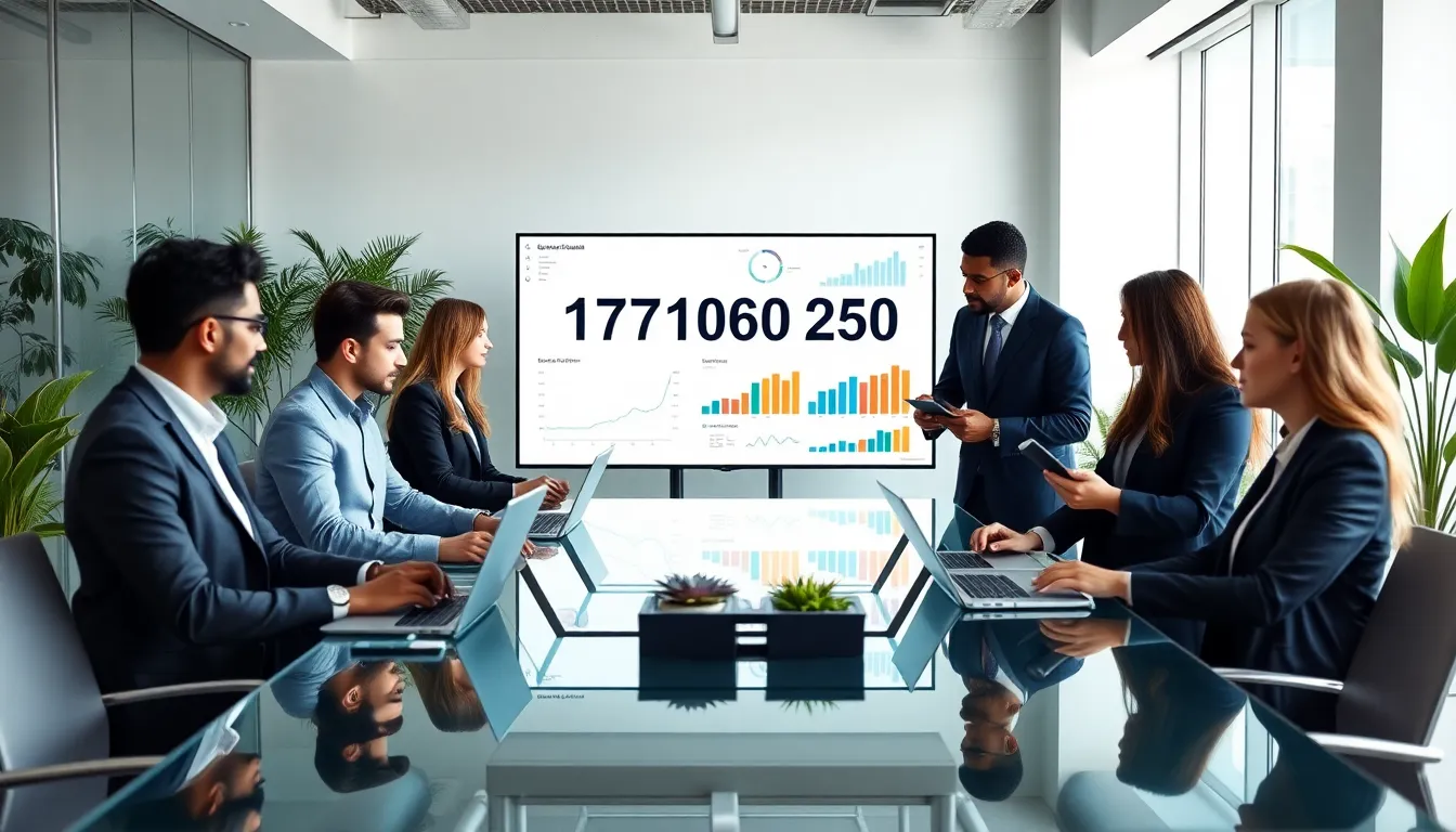 professionals discussing numeric identifier applications in an office setting.