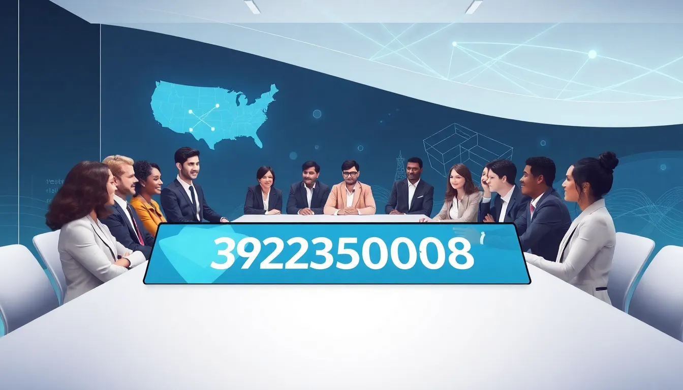 Professionals discussing area codes in a modern office setting.