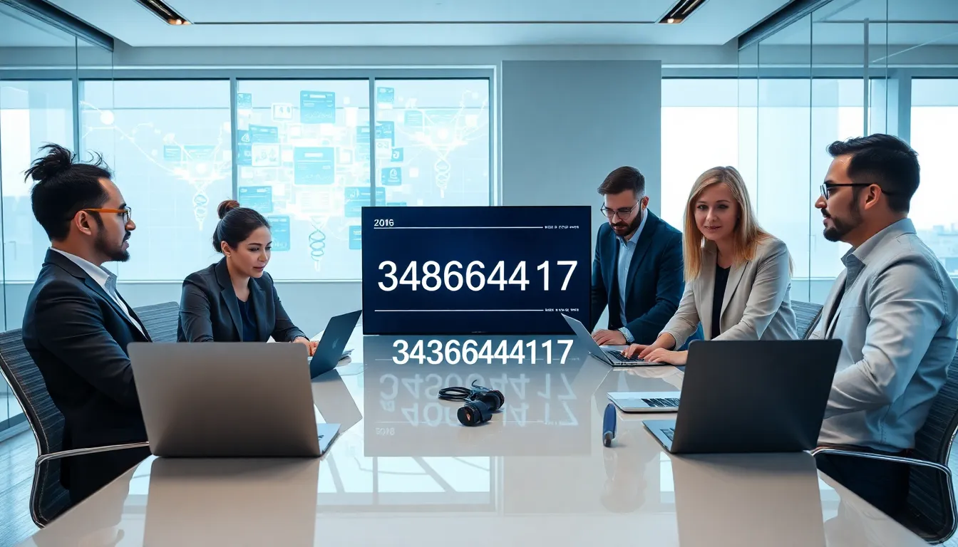 diverse team discussing data in a modern office.