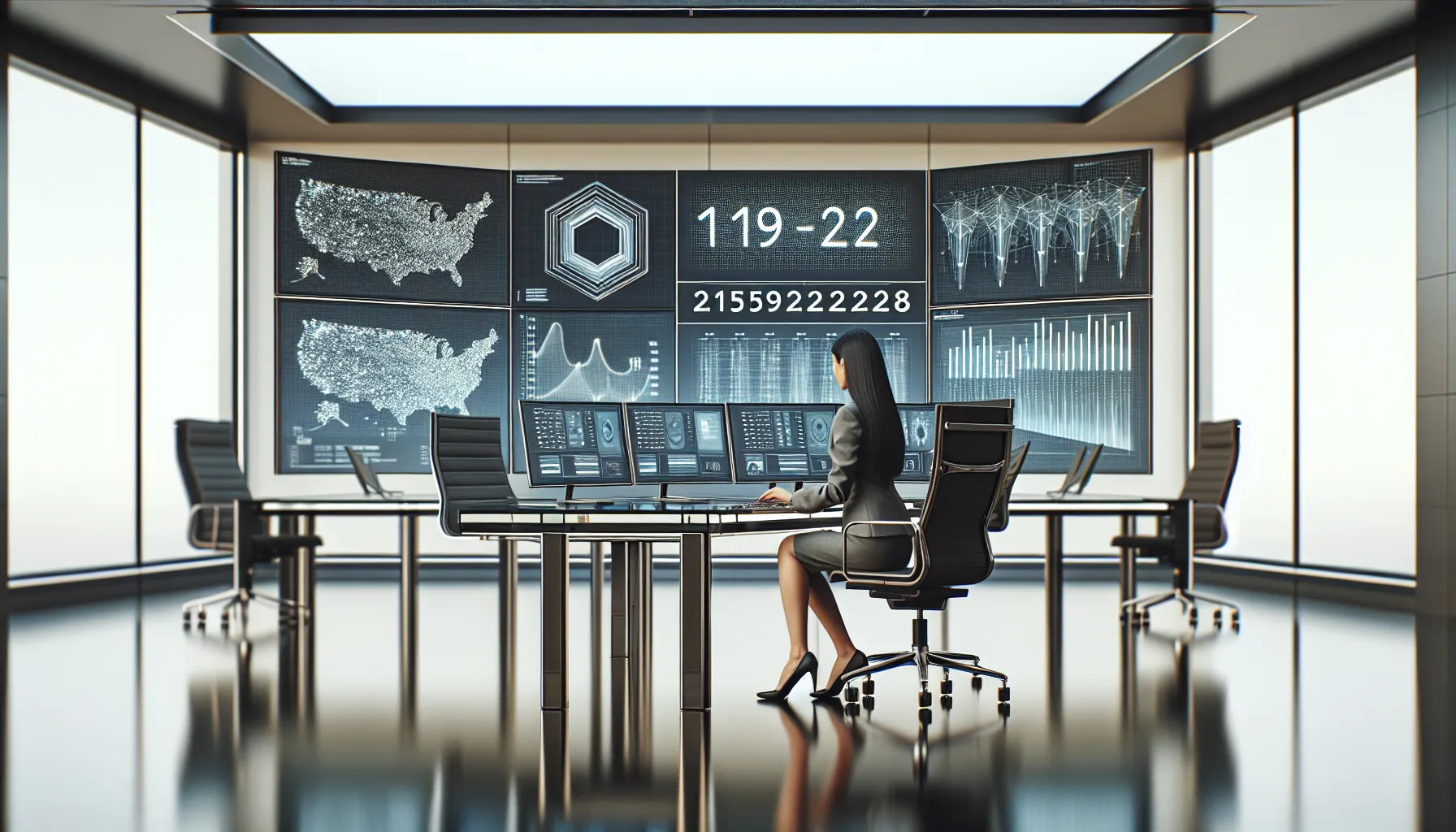 professional analyzing numerical data in a modern workspace.