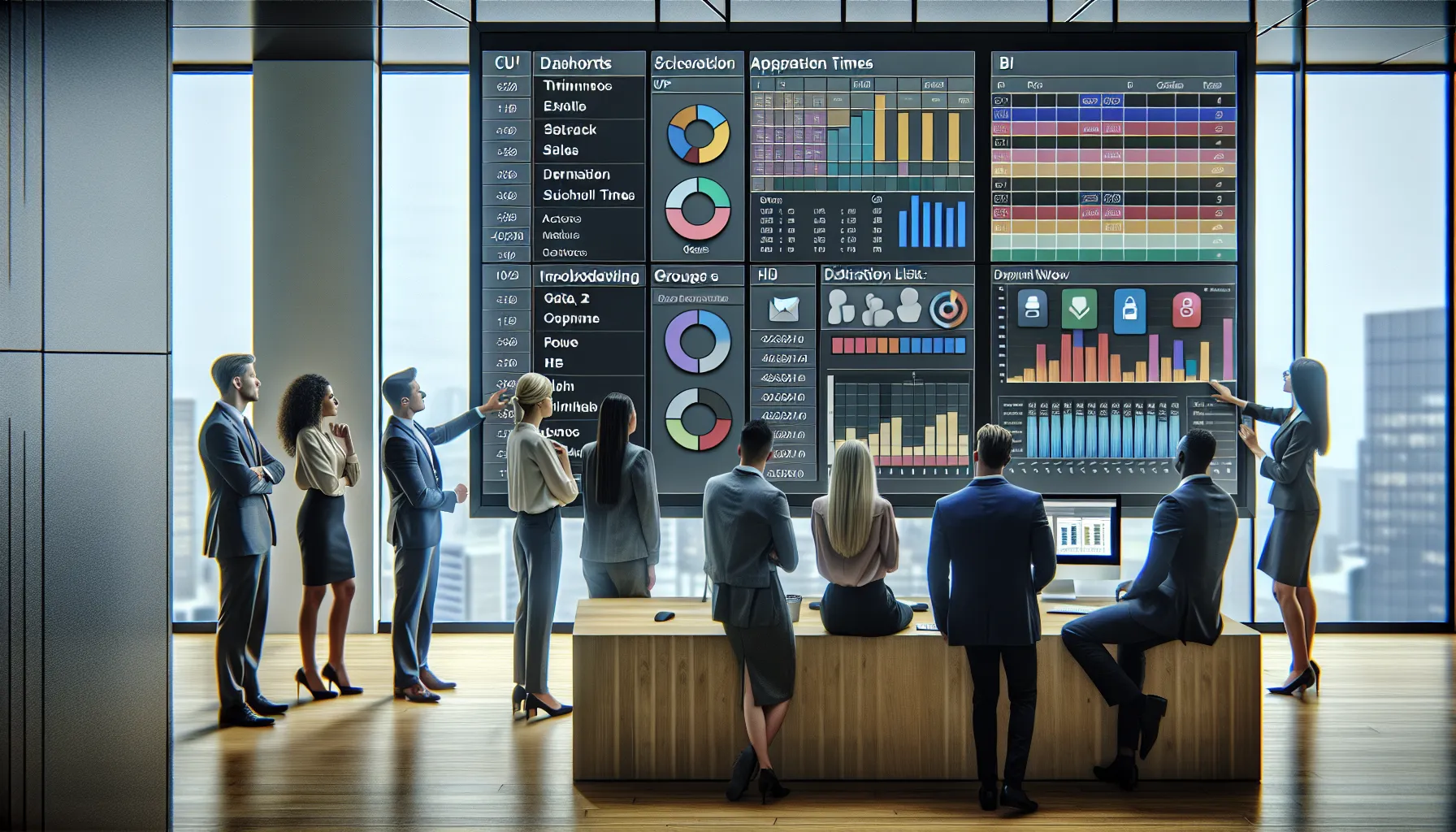 Team in a modern office managing automated Tableau email schedules and Excel reports.