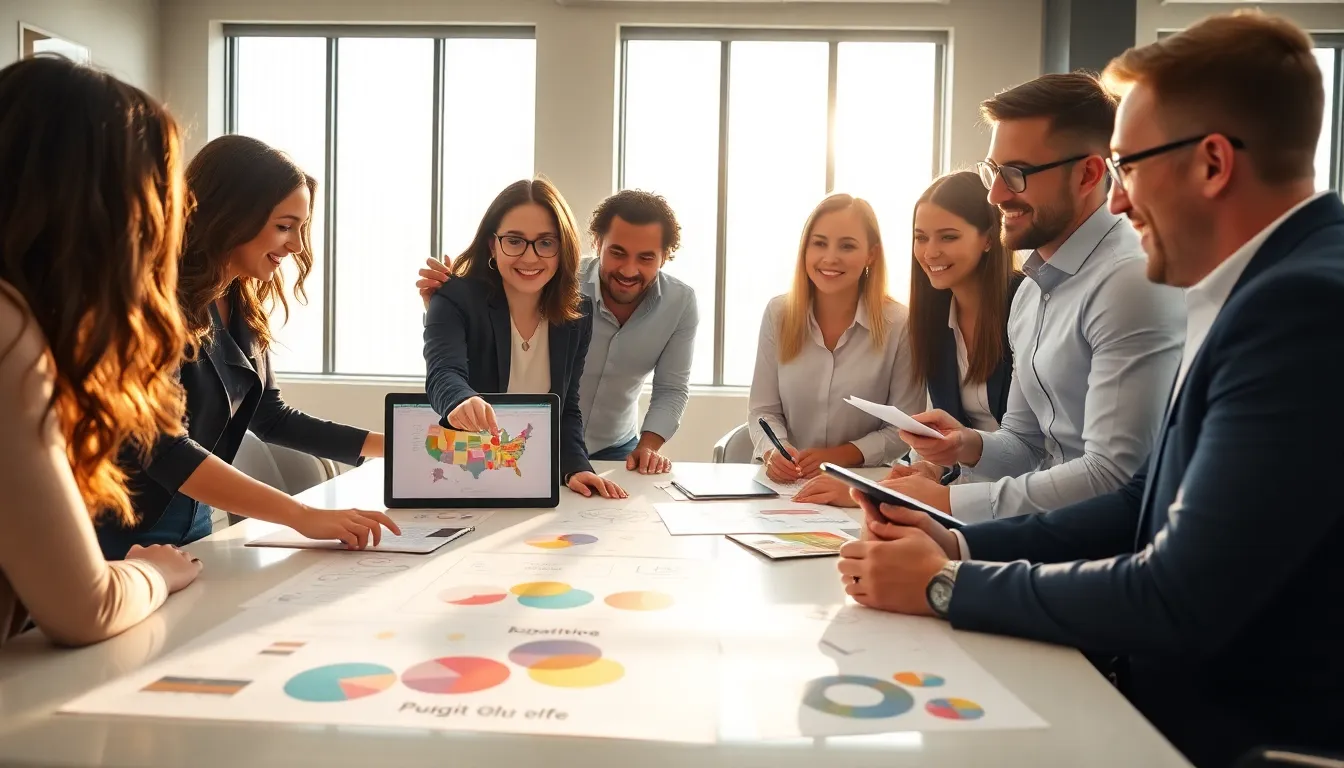 diverse professionals collaborating on a budget-friendly event planning.