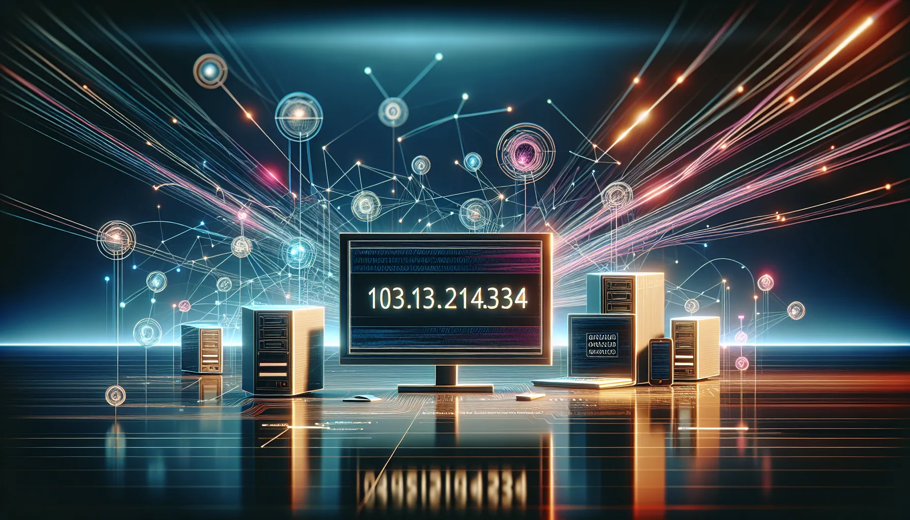 a computer displaying an IP address with connected devices.