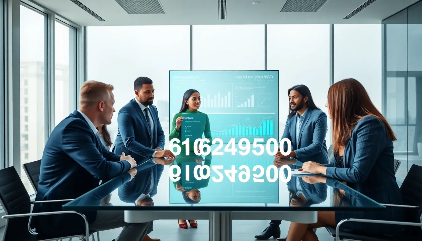 diverse team discussing the significance of 6162495300 in a modern office.