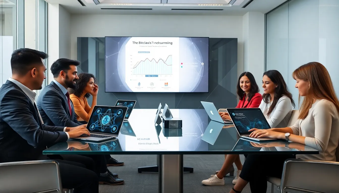 professionals collaborating on BitClassic in a modern office.
