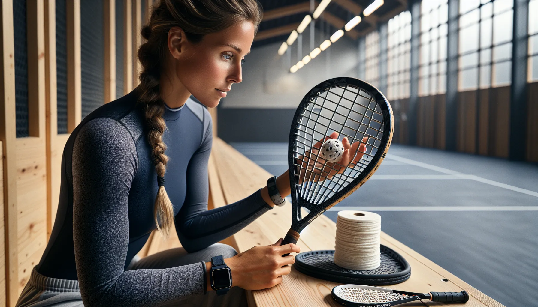 Norwegian player balancing a teardrop padel racket to compare weight and balance.