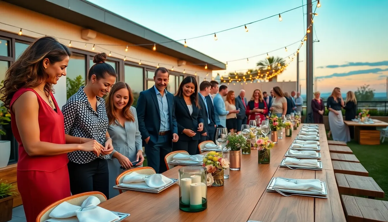diverse team organizing a budget-friendly outdoor event.