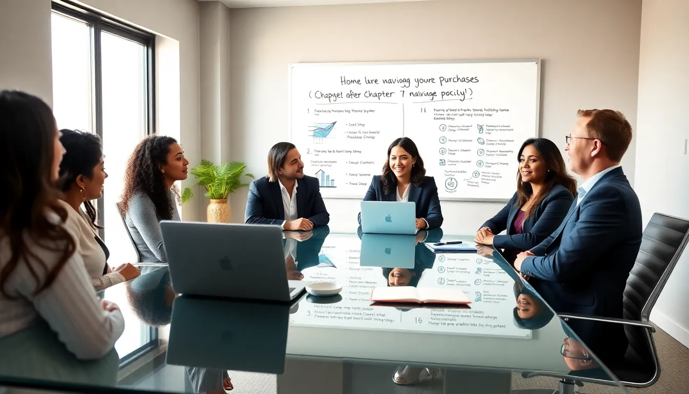 diverse team discussing home buying after bankruptcy.