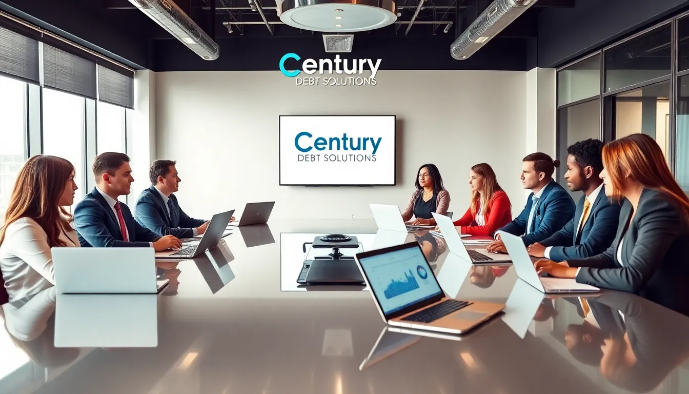 diverse team discussing personalized debt solutions in a modern office.