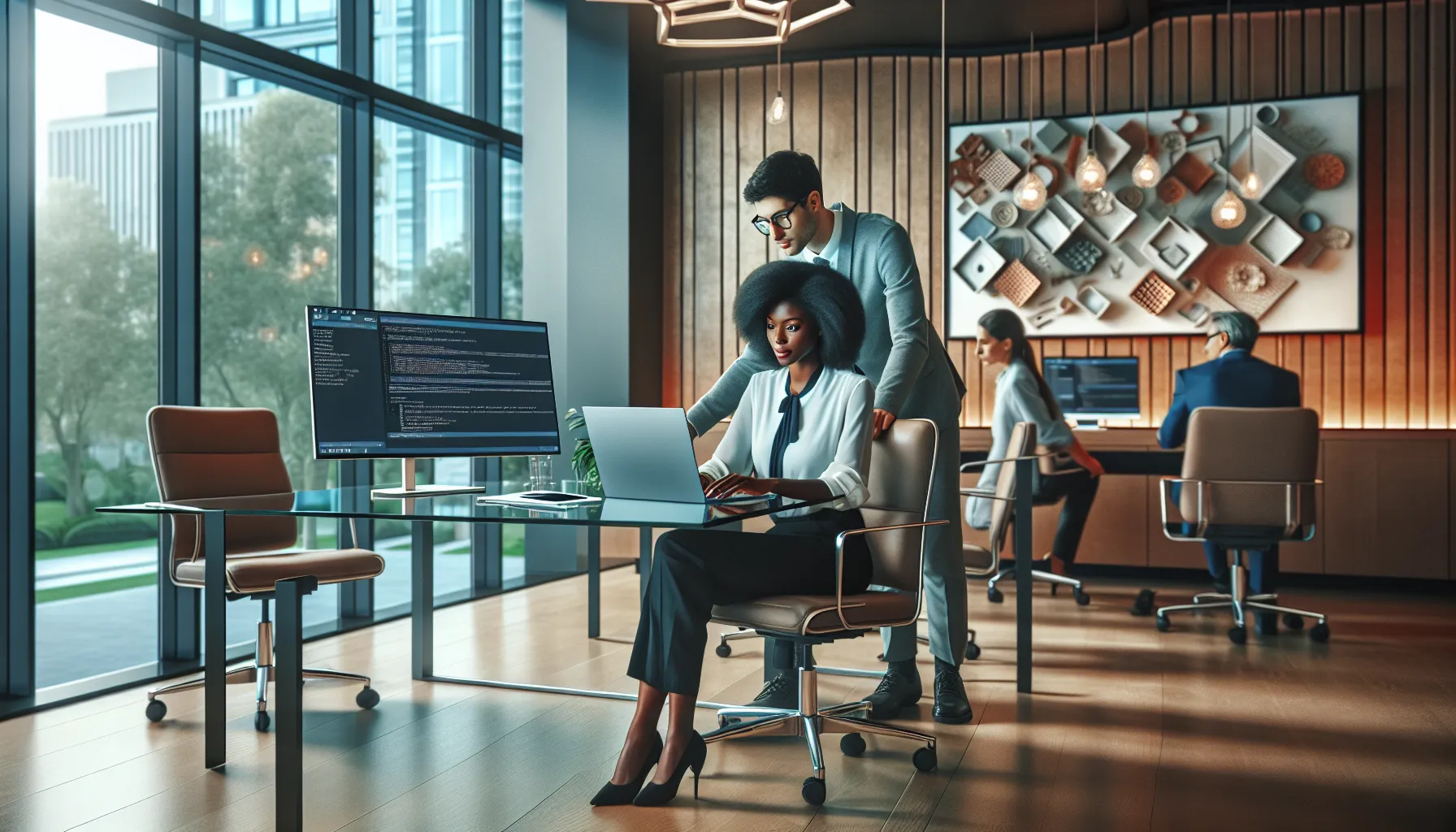 team troubleshooting software issues in a modern office.