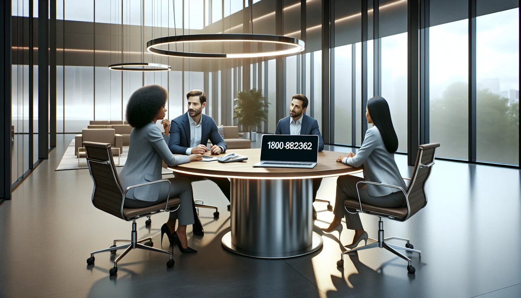 diverse team discussing customer service strategies in a modern office.