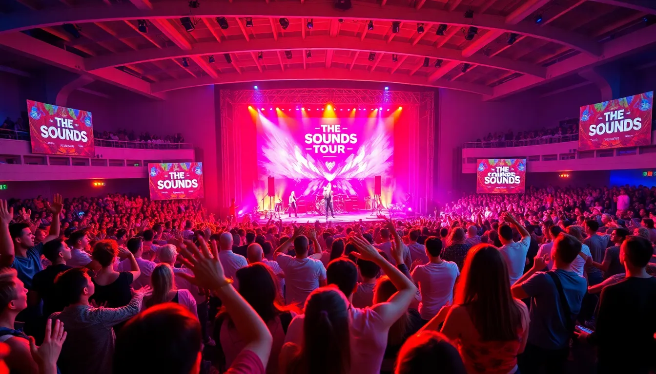 crowd enjoying a vibrant concert at The Sounds Tour.