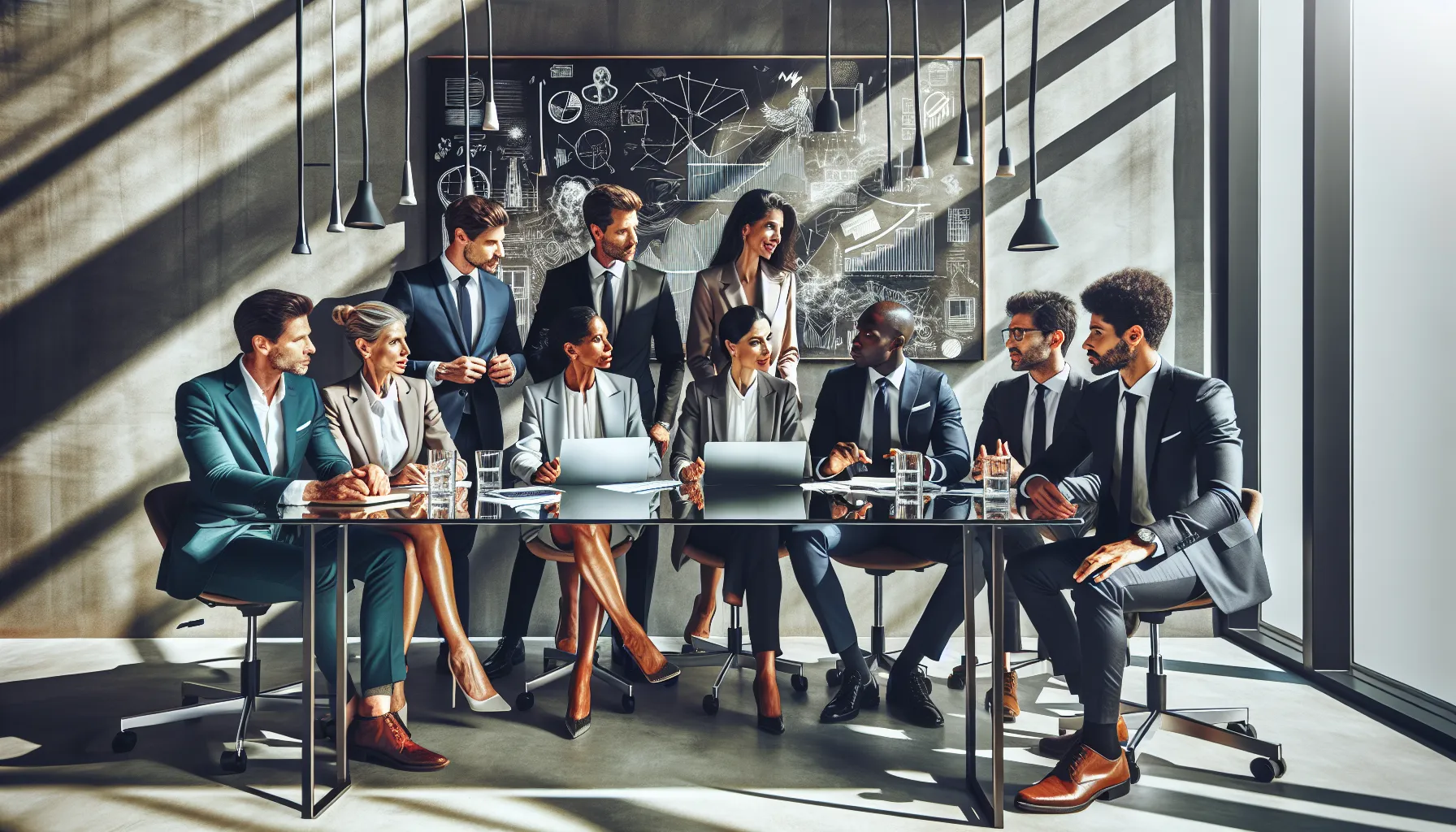 diverse professionals discussing unconventional ideas in a modern office.