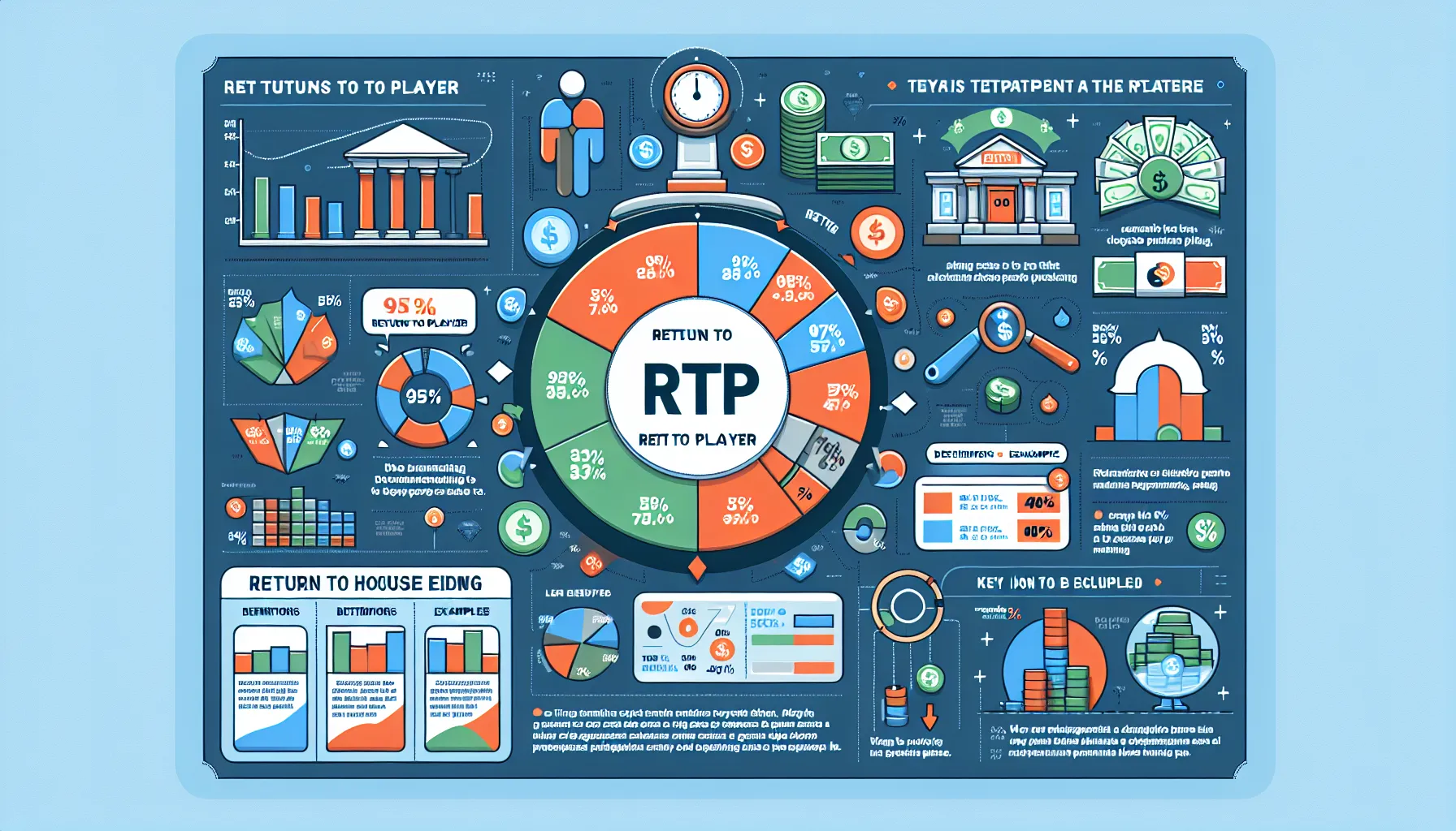 Pie chart detailing RTP concept, showcasing player returns versus casino edge.