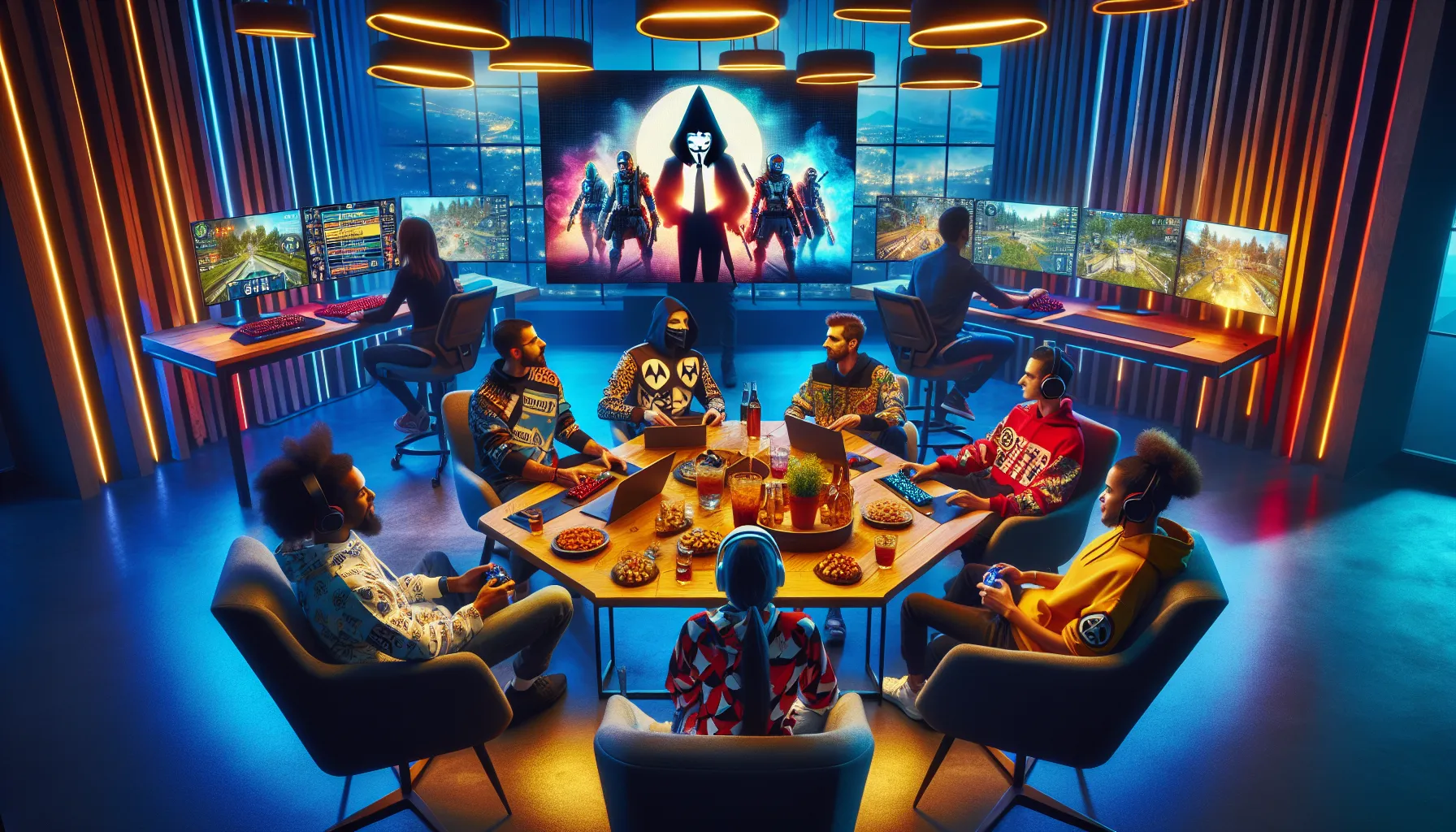 diverse group of gamers enjoying a session of Dellpisxik.