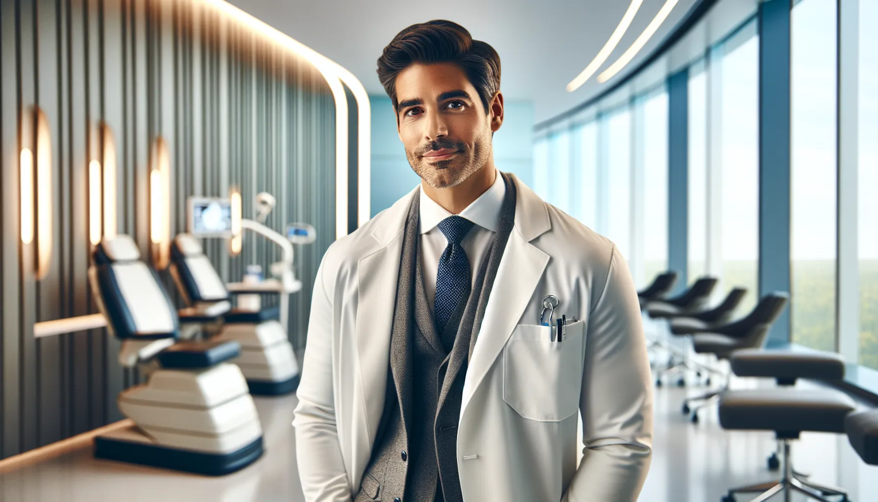 Dr. Rodrigo Haro in a modern healthcare consultation room.