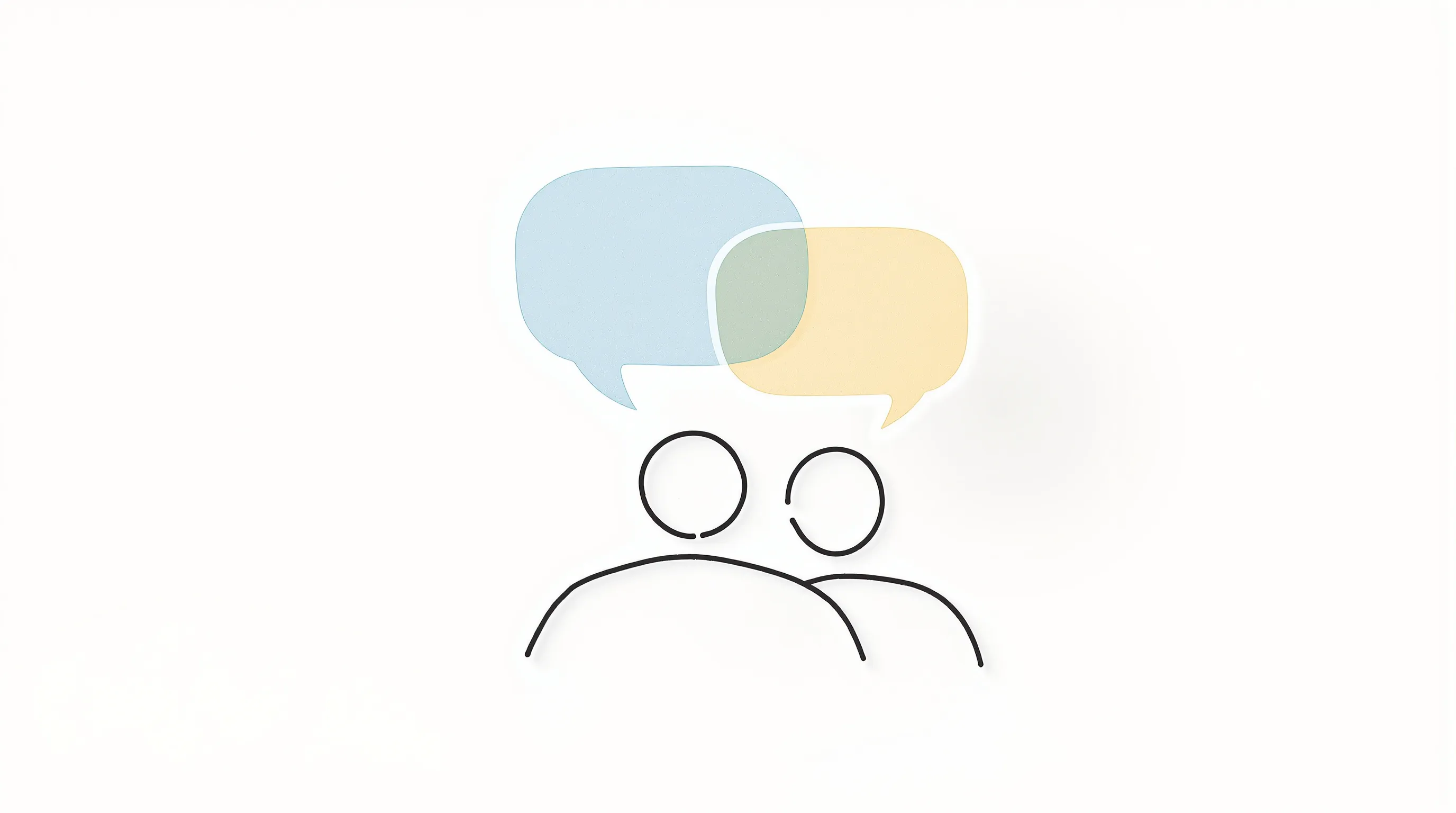 two friends sharing morning messages with chat bubbles