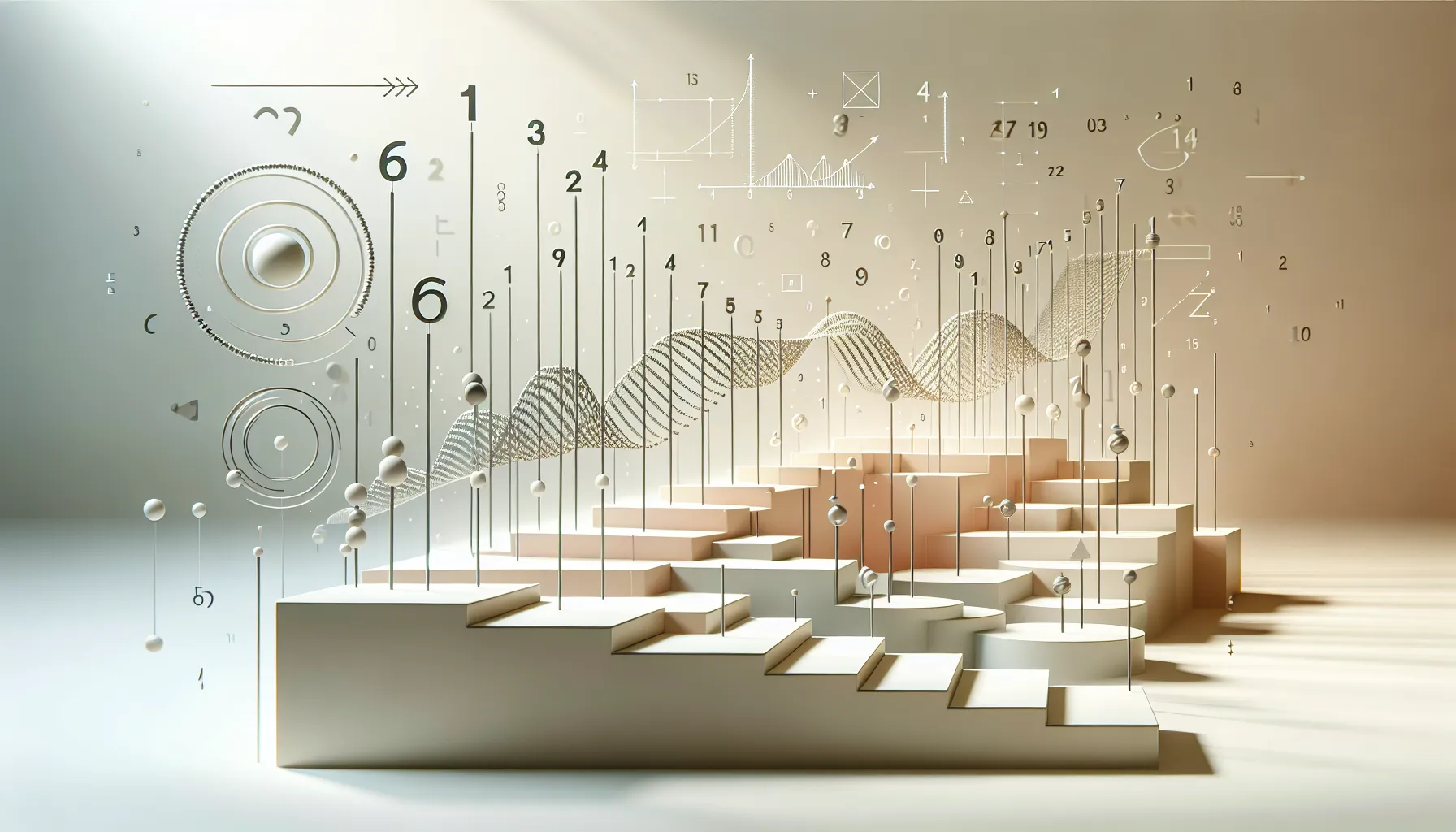 An abstract depiction of natural numbers represented in an orderly, infinite sequence.